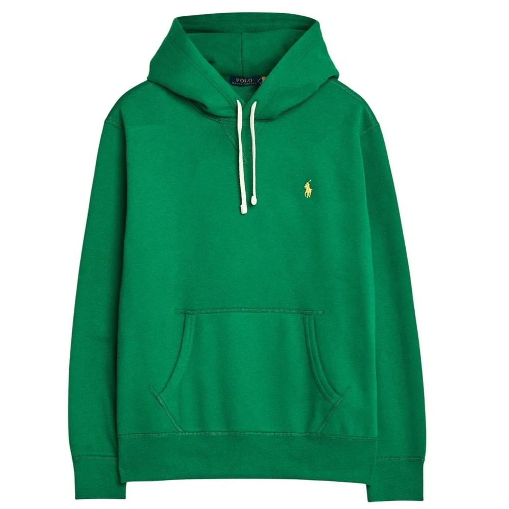 Polo Ralph Lauren Green Fleece Hoodie Mens Size L Classic Pony Logo Casual New